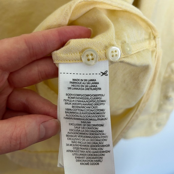 Polo Ralph Lauren Classic Fit Oxford Yellow Button Down Long Sleeve Shirt Large - Picture 6 of 7